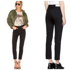 RE/DONE Originals Double Needle Crop in Black Size 28